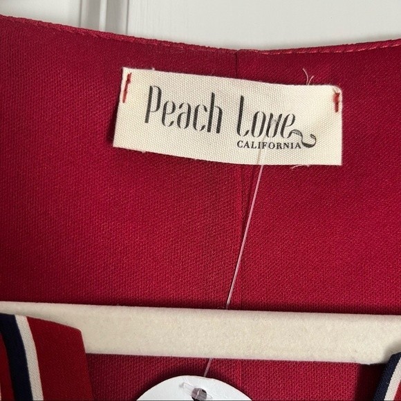 NWT Peach Love California Fairest Of Them All Striped
Dress BurgundyNavyWhite L - Picture 9 of 11